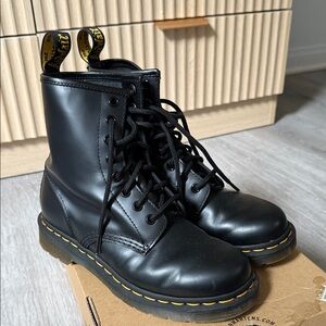 Dr. Martens Black Leather Lace-Up Boots